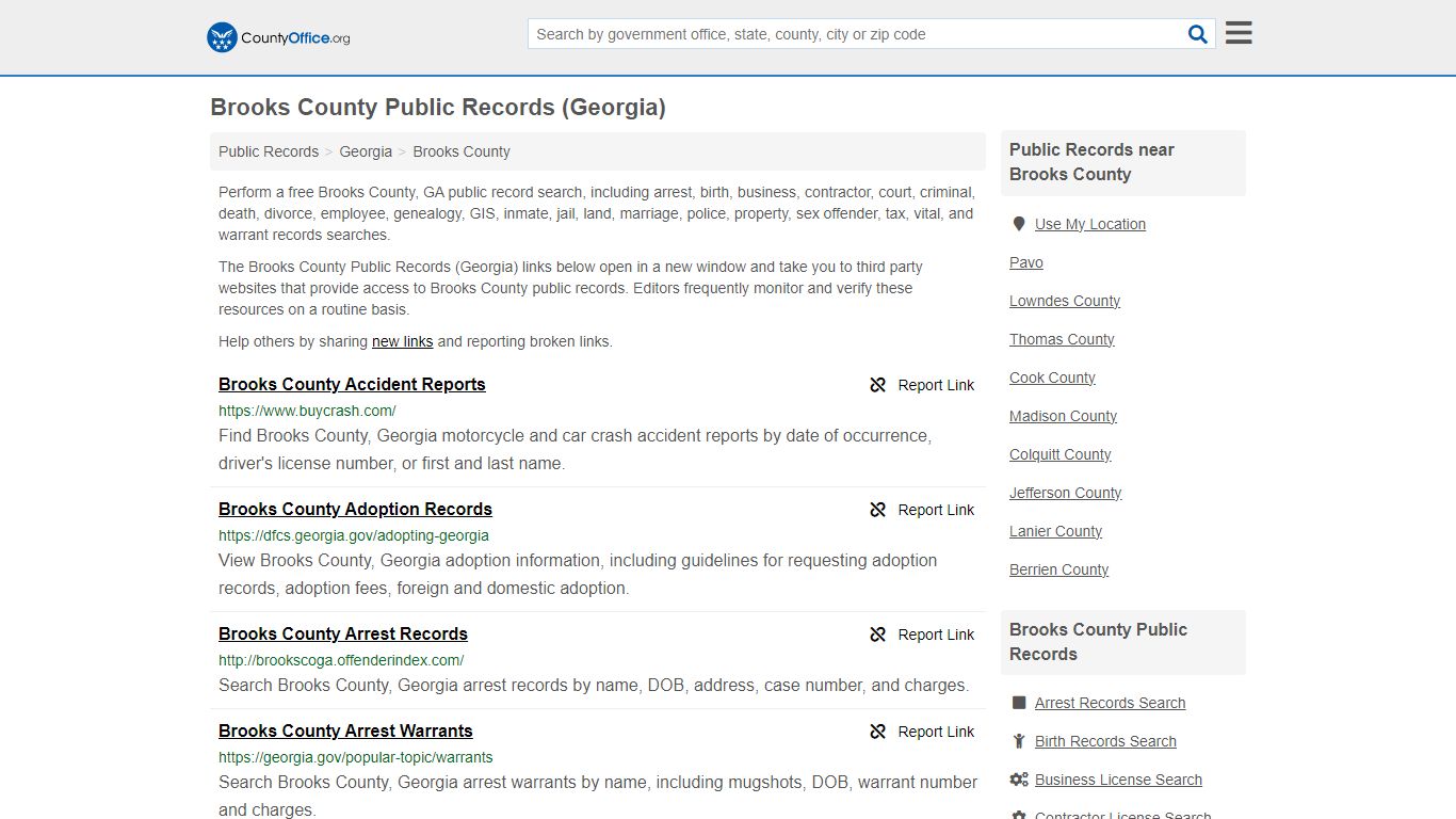 Public Records - Brooks County, GA (Business, Criminal, GIS, Property ...